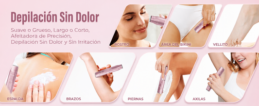 Recortadora Íntima 2 en 1 para Mujer | Afeitadora Eléctrica Recargable IPX7 para Rostro y Cuerpo