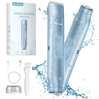 Recortadora Íntima 2 en 1 para Mujer | Afeitadora Eléctrica Recargable IPX7 para Rostro y Cuerpo