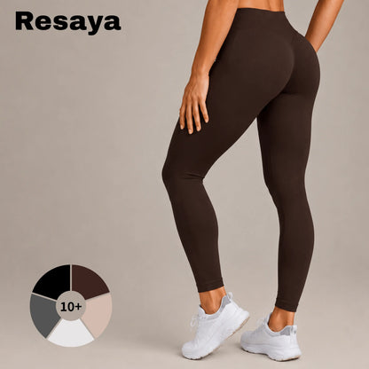 Resaya Women’S Seamless Yoga Leggings - All Season, High Waist Elastic Waistband, Squat Proof, Quick Dry Compression Fit Fabric for Gym Workout, Outdoor Running, Female Stylish Sports Bottoms, Workout Equipment, Gift Recommendation, Four-Way Stretch