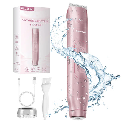 Recortadora Íntima 2 en 1 para Mujer | Afeitadora Eléctrica Recargable IPX7 para Rostro y Cuerpo