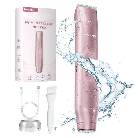 Recortadora Íntima 2 en 1 para Mujer | Afeitadora Eléctrica Recargable IPX7 para Rostro y Cuerpo