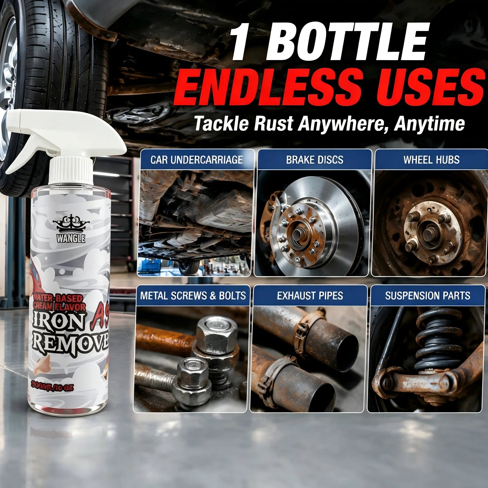 Rust Remover – Fast-Acting Heavy Duty Formula for Deep Rust, Corrosion & Oxidation Removal, Instantly Restores Metal Shine and Smooth Surface Finish, Ideal for Automotive, Home, Tools & Industrial Equipment Cleaning Use
